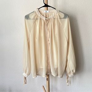 Beige tulle shirt with tank top